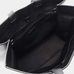 Pre Owned Louis Vuitton Shopper Tote MM Black Leather Tote Bag