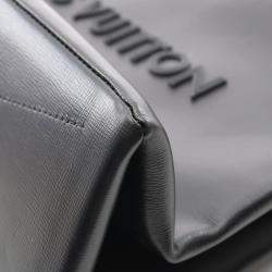 Pre Owned Louis Vuitton Shopper Tote MM Black Leather Tote Bag
