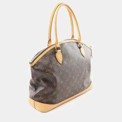 Pre Owned Louis Vuitton Lockit Horizontal Brown Monogram Canvas Tote Bag