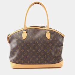 Pre Owned Louis Vuitton Lockit Horizontal Brown Monogram Canvas Tote Bag