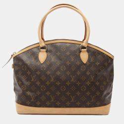 Pre Owned Louis Vuitton Lockit Horizontal Brown Monogram Canvas Tote Bag