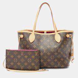 Louis Vuitton Neverfull PM Brown Monogram Canvas Pivoine Shoulder Tote