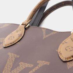 Louis Vuitton On The Go MM Monogram Giant Reverse Canvas Shoulder Tote