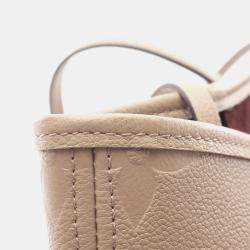 Pre Owned Louis Vuitton Neverfull MM Beige Monogram Empreinte Leather Tote Bag