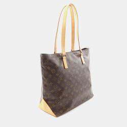 Pre Owned Louis Vuitton Cabas Mezzo Brown Monogram Canvas Tote Bag