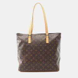 Pre Owned Louis Vuitton Cabas Mezzo Brown Monogram Canvas Tote Bag