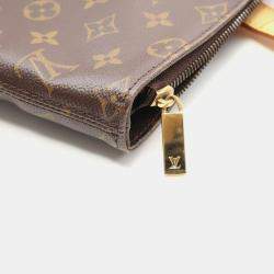 Pre Owned Louis Vuitton Cabas Mezzo Brown Monogram Canvas Tote Bag