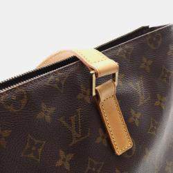 Pre Owned Louis Vuitton Cabas Mezzo Brown Monogram Canvas Tote Bag