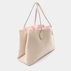 Pre Owned Louis Vuitton Lockme Shopper Beige Leather Tote Bag