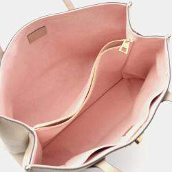 Pre Owned Louis Vuitton Lockme Shopper Beige Leather Tote Bag