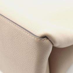 Pre Owned Louis Vuitton Lockme Shopper Beige Leather Tote Bag