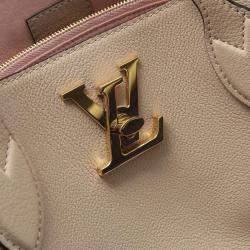 Pre Owned Louis Vuitton Lockme Shopper Beige Leather Tote Bag