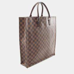 Pre Owned Louis Vuitton Sac Plat Damier Ebene Canvas Tote Bag
