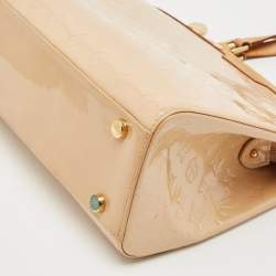 Pre Owned Louis Vuitton Rose Florentine Monogram Vernis Brea GM Bag