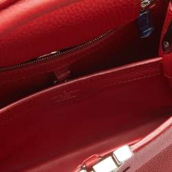 Pre Owned Louis Vuitton Red Leather Capucines BB Bag