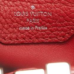 Pre Owned Louis Vuitton Red Leather Capucines BB Bag