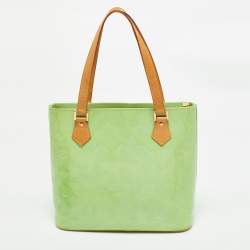 Pre Owned Louis Vuitton Apple Green Monogram Vernis Houston Bag