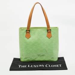 Pre Owned Louis Vuitton Apple Green Monogram Vernis Houston Bag