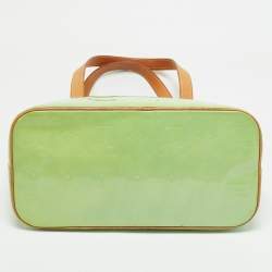 Pre Owned Louis Vuitton Apple Green Monogram Vernis Houston Bag