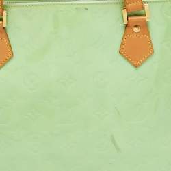 Pre Owned Louis Vuitton Apple Green Monogram Vernis Houston Bag