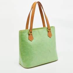 Pre Owned Louis Vuitton Apple Green Monogram Vernis Houston Bag