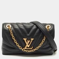 Louis Vuitton Black Leather New Wave Chain MM Bag