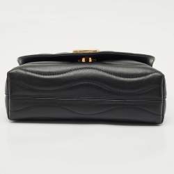 Pre Owned Louis Vuitton Black Leather New Wave Chain MM Bag
