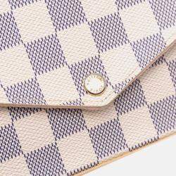 Pre Owned Louis Vuitton White Damier Azur Pochette Felicie