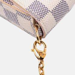 Pre Owned Louis Vuitton White Damier Azur Pochette Felicie