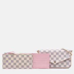Pre Owned Louis Vuitton White Damier Azur Pochette Felicie