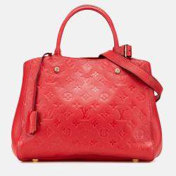 Louis Vuitton Red Monogram Empreinte Montaigne MM