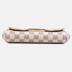 Pre Owned Louis Vuitton White Damier Azur Favorite PM