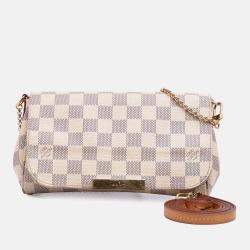 Pre Owned Louis Vuitton White Damier Azur Favorite PM