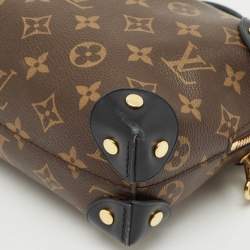 Pre Owned Louis Vuitton Black Monogram Canvas and Leather Petite Malle Souple Bag