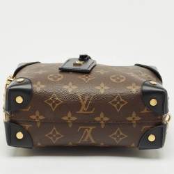 Pre Owned Louis Vuitton Black Monogram Canvas and Leather Petite Malle Souple Bag