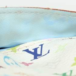 Pre Owned Louis Vuitton White Monogram Multicolore Visite Business Card Holder