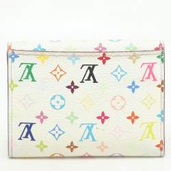 Pre Owned Louis Vuitton White Monogram Multicolore Visite Business Card Holder