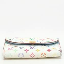 Pre Owned Louis Vuitton White Monogram Multicolore Visite Business Card Holder