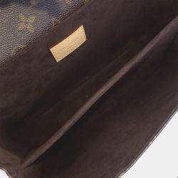 Pre Owned Louis Vuitton Brown Coated Canvas Monogram Pochette Metis