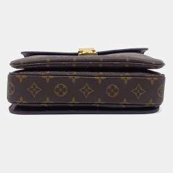 Pre Owned Louis Vuitton Brown Coated Canvas Monogram Pochette Metis