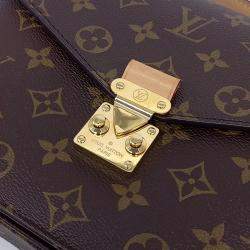 Pre Owned Louis Vuitton Brown Coated Canvas Monogram Pochette Metis