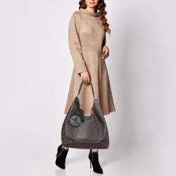 Pre Owned Louis Vuitton Brown Monogram Mahina Leather Carmel Bag