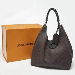 Pre Owned Louis Vuitton Brown Monogram Mahina Leather Carmel Bag