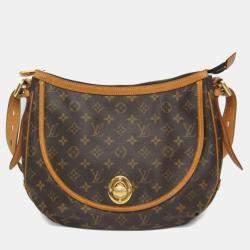 Pre Owned Louis Vuitton Tulam GM Brown Monogram Canvas Shoulder Bag