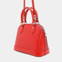 Pre Owned Louis Vuitton Alma BB Coquelicot Epi Leather Satchel Bag
