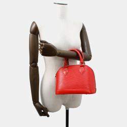 Pre Owned Louis Vuitton Alma BB Coquelicot Epi Leather Satchel Bag