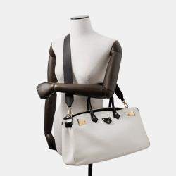 Pre Owned Louis Vuitton All Set White/Blackm57203 Leather Size Mm