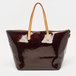 Pre Owned Louis Vuitton Amarante Monogram Vernis Bellevue GM Bag