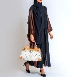 Pre Owned Louis Vuitton White Multicolore Monogram Canvas Ursula Bag