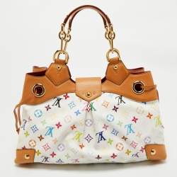 Pre Owned Louis Vuitton White Multicolore Monogram Canvas Ursula Bag